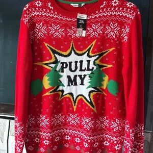 F&F Red Festive Sweater with Graphic Design
